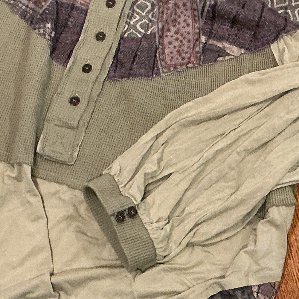 New Pol Long Sleeve Patchwork Top - image 4